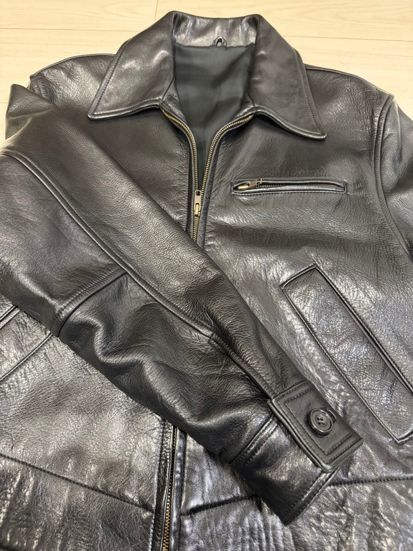 本革！牛革 Paul Smith London シングルライダースジャケット