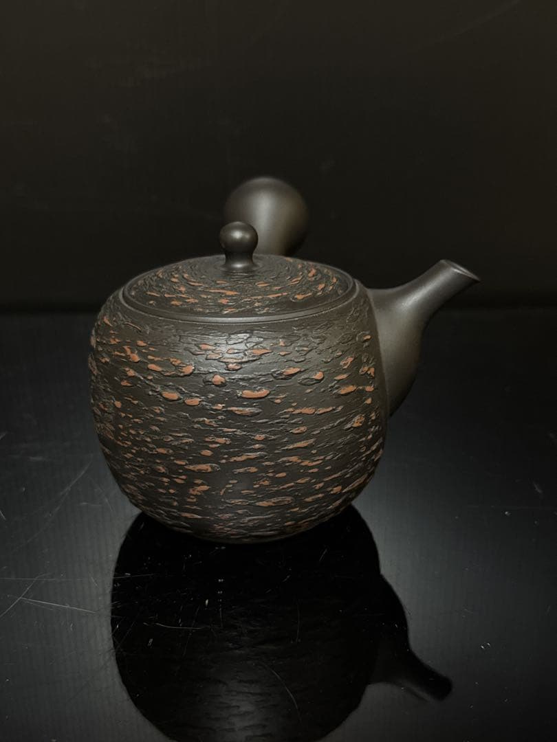 個展出品作 常滑焼 名人 仲井堂 森下宗則 作 焼桜紋様 急須 茶注 桐共箱付