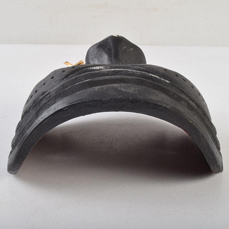 能面　能楽　雅楽　木彫　黒色尉　黒式尉　お面　V　R9529