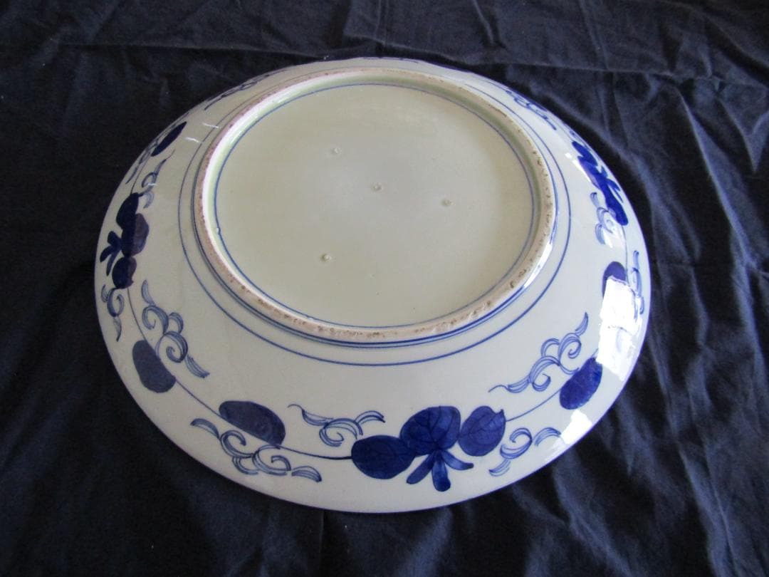 次代に残してほしい一品　伊万里べろ藍大皿　明治（A301)