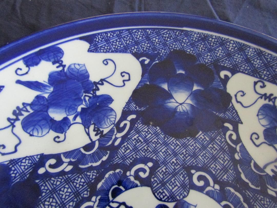 次代に残してほしい一品　伊万里べろ藍大皿　明治（A301)