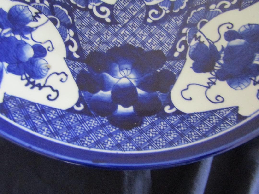 次代に残してほしい一品　伊万里べろ藍大皿　明治（A301)