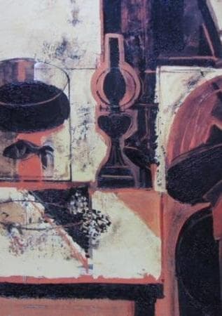 島田章三、【人と卓上のコンポジション】、希少な額装用画集より