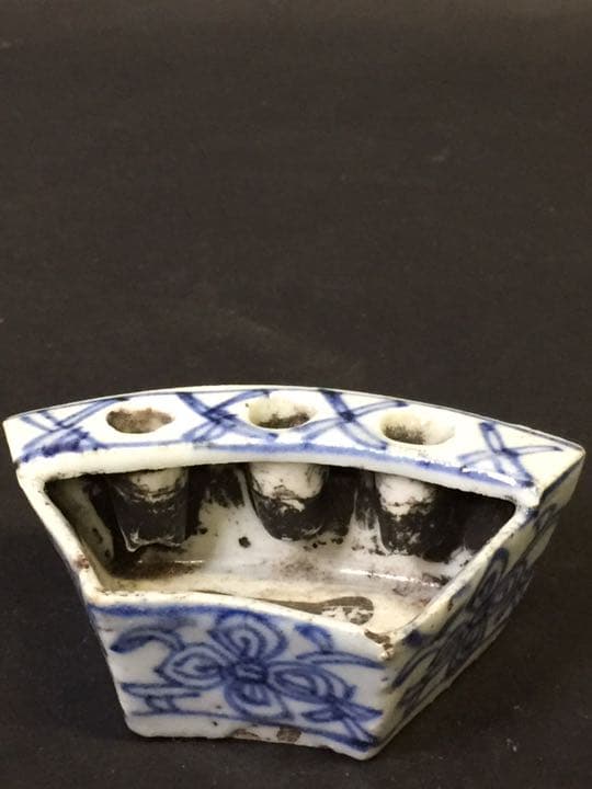 ペン立て墨壺 染付 清時代 古美術