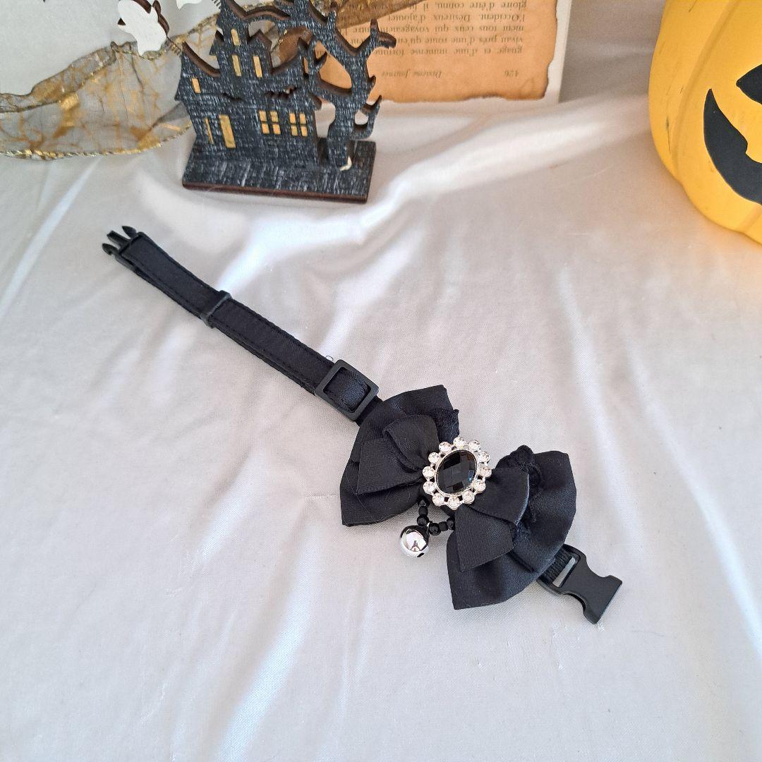 ハロウィン、ゴスロリタイプ(ブラック)わんちゃん猫ちゃん用首輪