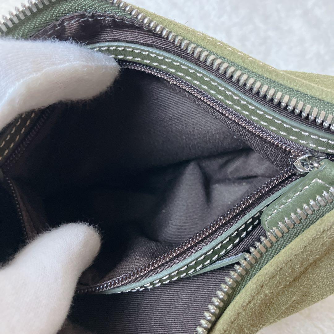 バッグ vintage coach suede shoulderbag green