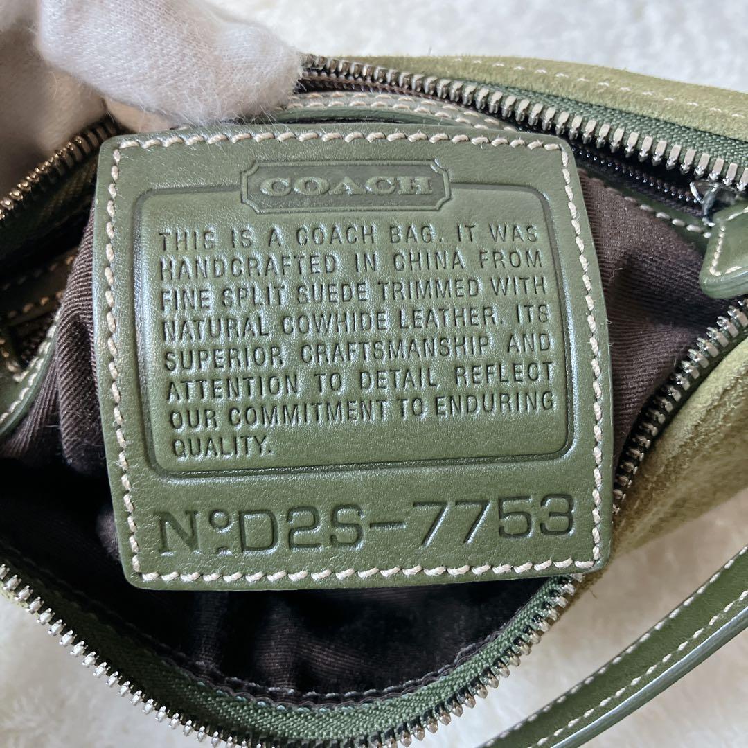 バッグ vintage coach suede shoulderbag green