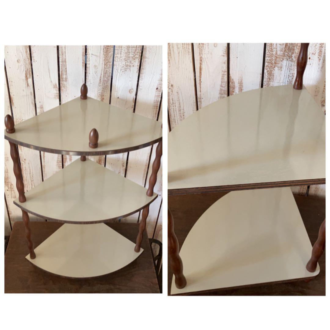 珍品‼️ ヴィンテージ　リバーシブル　コーナーラック ブラウン　＆　ホワイト