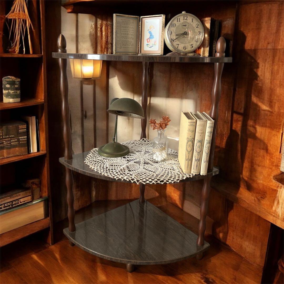 珍品‼️ ヴィンテージ　リバーシブル　コーナーラック ブラウン　＆　ホワイト