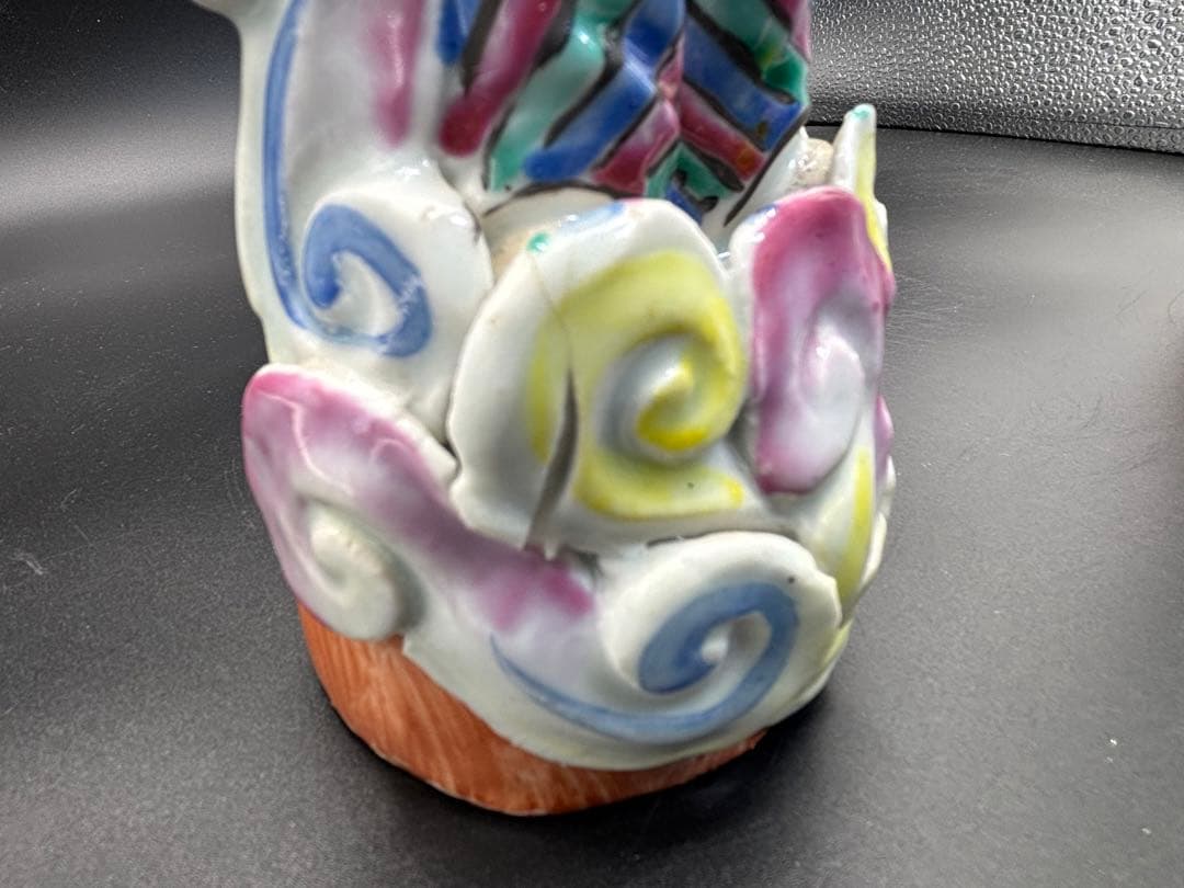 中国美術 古玩 色絵陶人形 陶器人形 高さ約25cm 置物 オブジェ 古董品