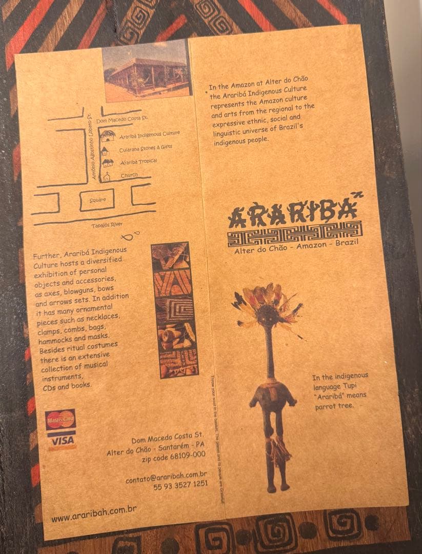 希少・アマゾン先住民ヤノマミ族 木製ベンチ 手作り 民族工芸品