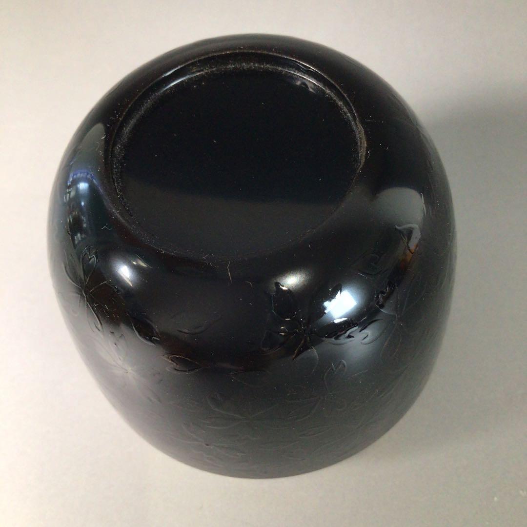 Ｒ８９３　棗　『漆匠　前端春斎作』『夜桜蒔絵』『中棗』　共箱　茶道具