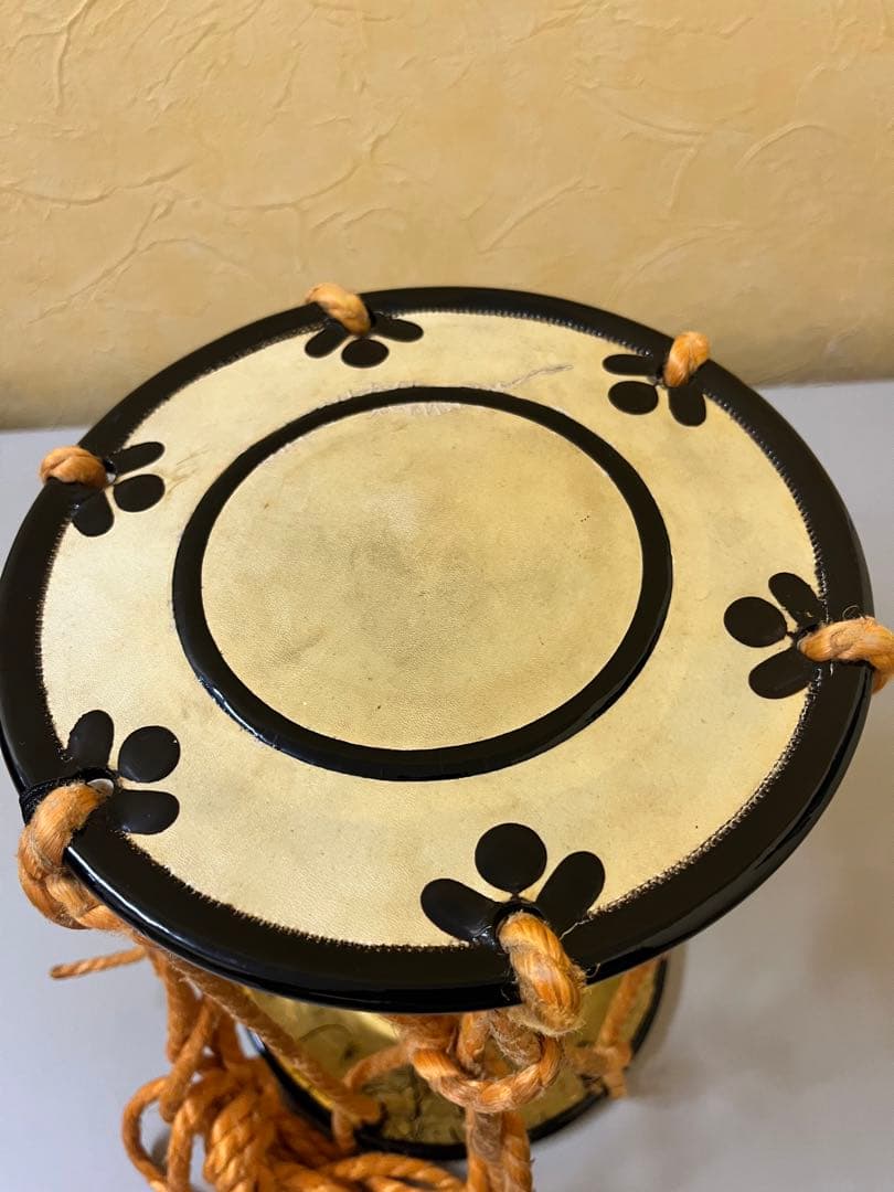 蒔絵締太鼓 漆塗り 和楽器 装飾用 インテリア 和風 小鼓 置物 漆塗り 金装飾