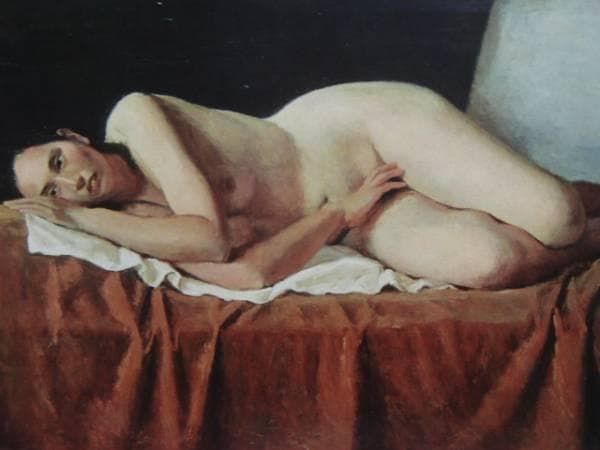 寺内萬治郎、横臥裸婦、800部限定大判画集画、新品額装