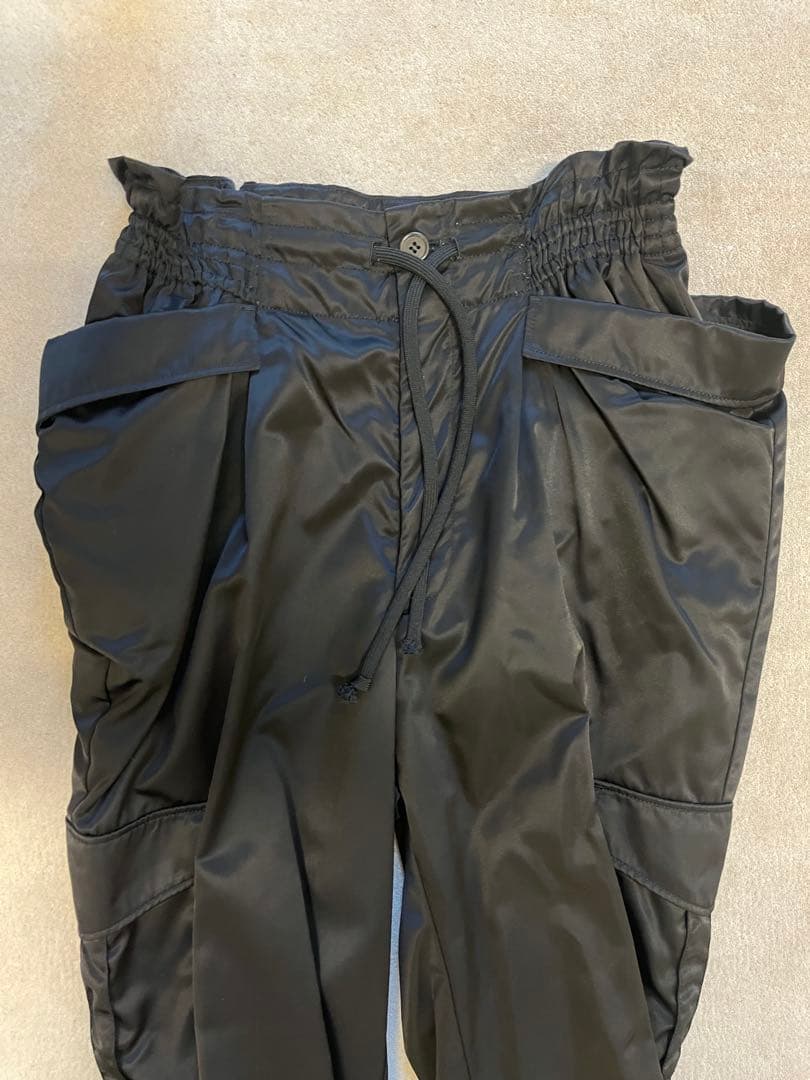 NOIR KEI NINOMIYA サテン　カーゴパンツ　ブラック　S