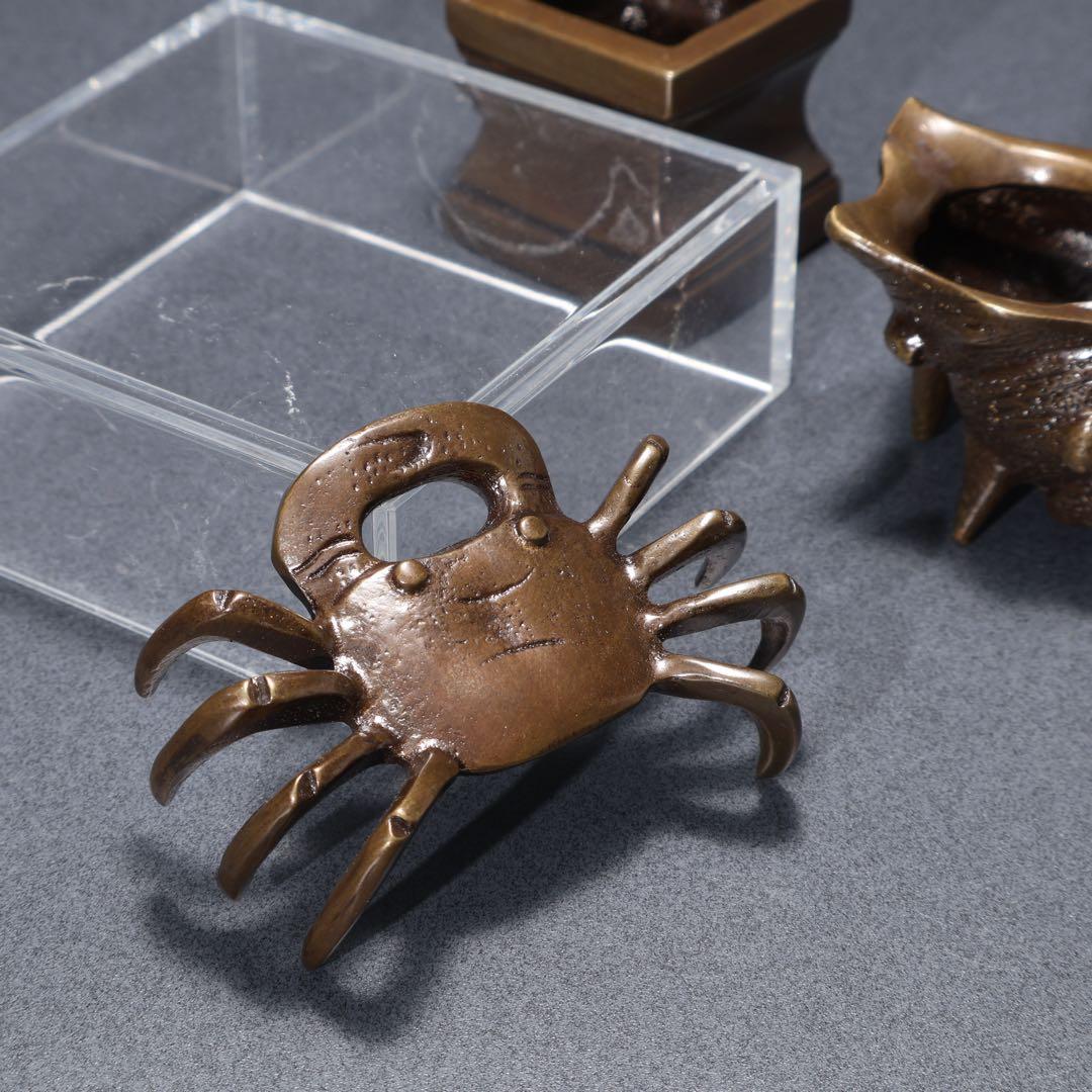 【茶道具】七種蓋置　唐銅　和雲　共箱　R1625N3