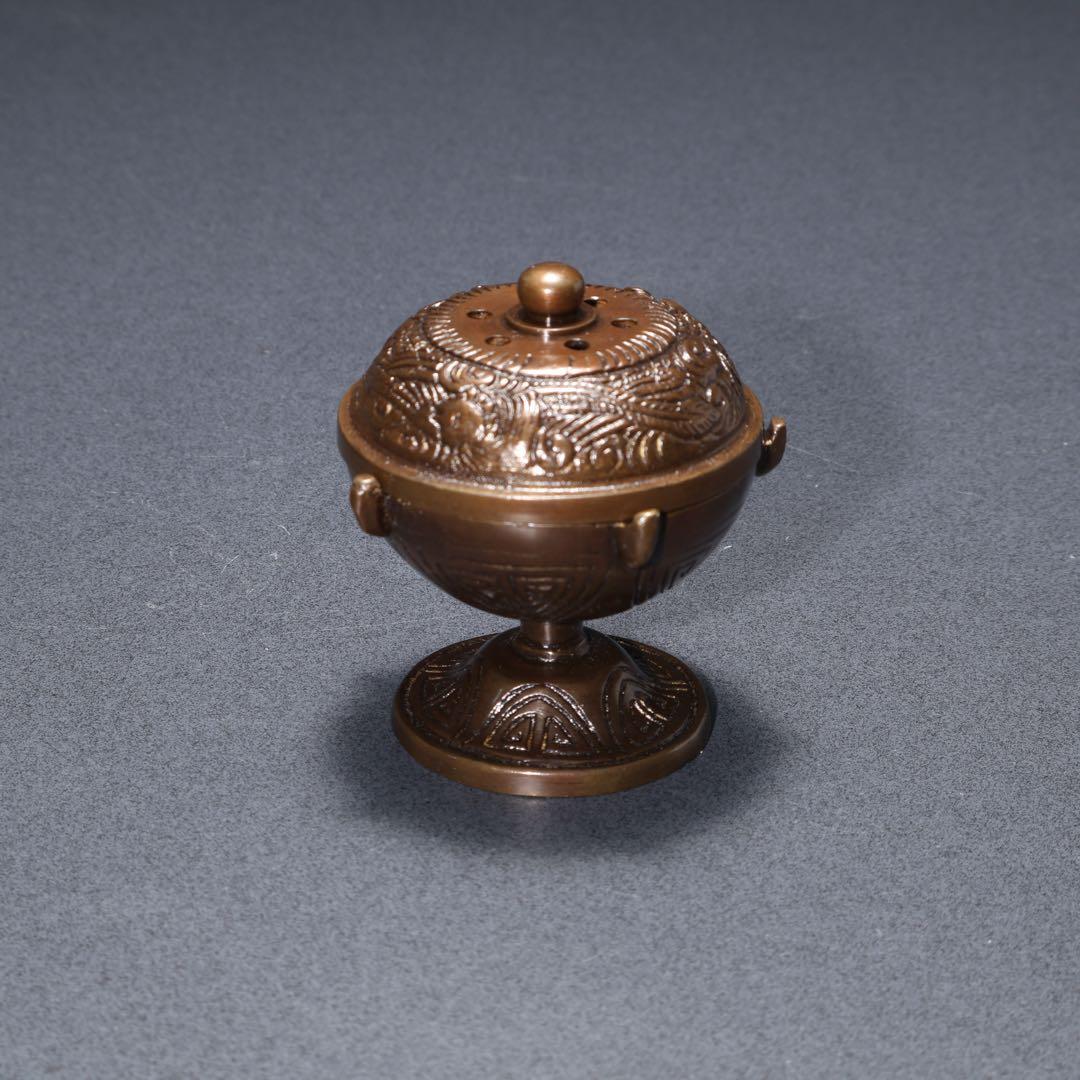 【茶道具】七種蓋置　唐銅　和雲　共箱　R1625N3