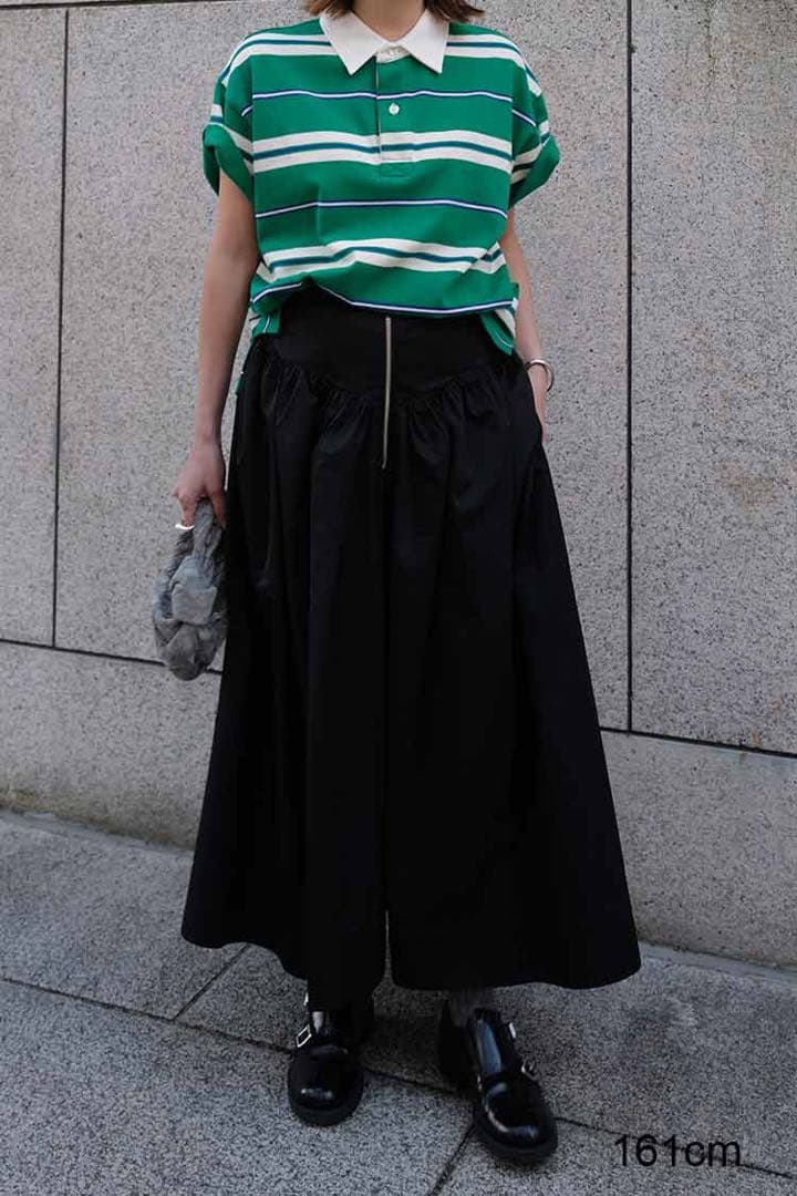 【新品】MACHATT マチャット　ボーダーラガーシャツ　グリーン