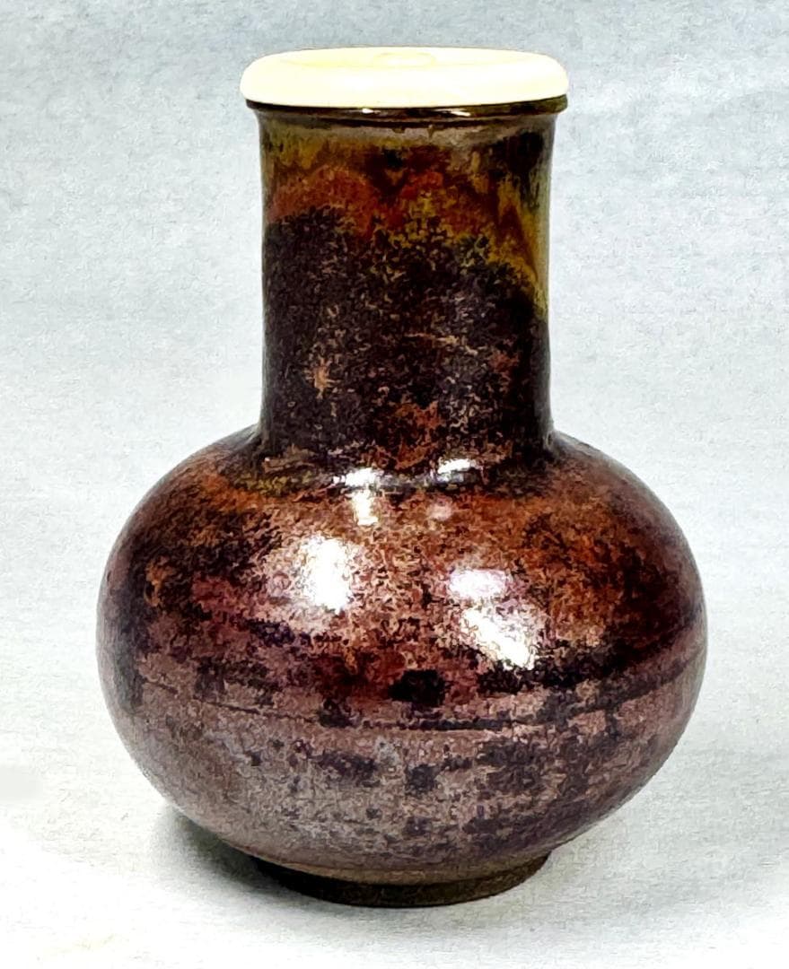 江戸時代 古高取焼 鶴首茶入 古美術 ウブ品 入手困難 日本骨董 WWTT216