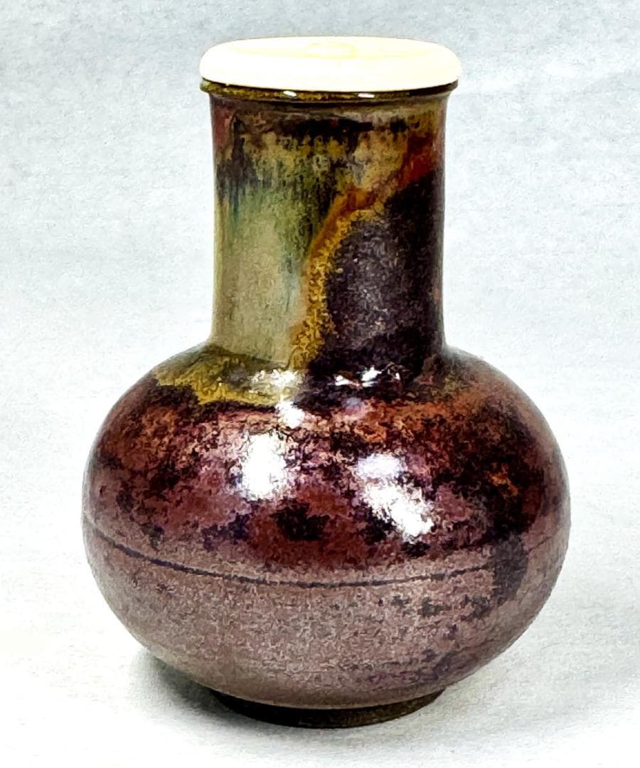 江戸時代 古高取焼 鶴首茶入 古美術 ウブ品 入手困難 日本骨董 WWTT216