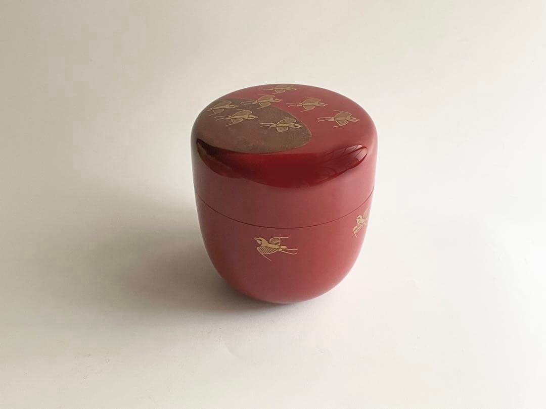 茶道具　三代　清石　川谷内正廣　月と千鳥棗　共箱