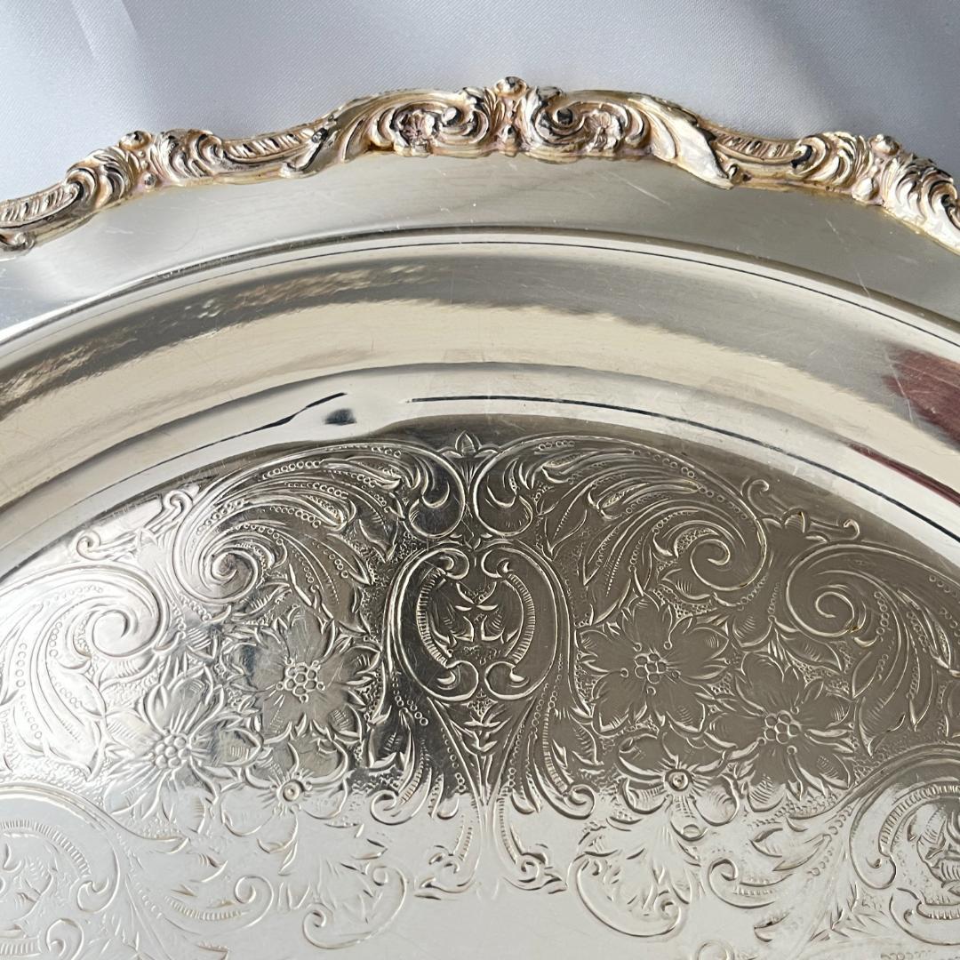 【POOLE】サルヴァ / ドリンクトレー【シルバープレート】30cm フット付