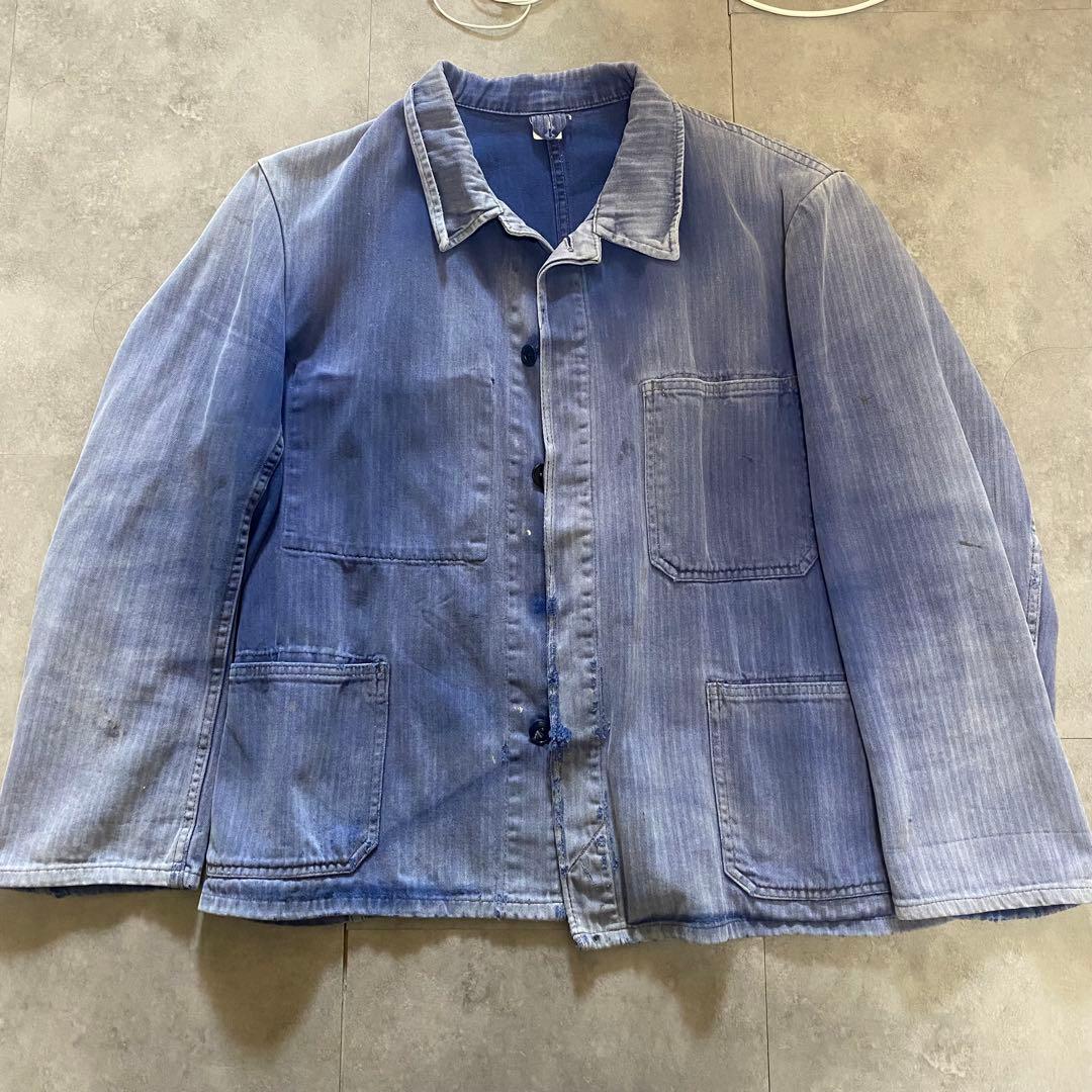 70s フレンチワーク　ユーロ　コットンジャケット ボロ