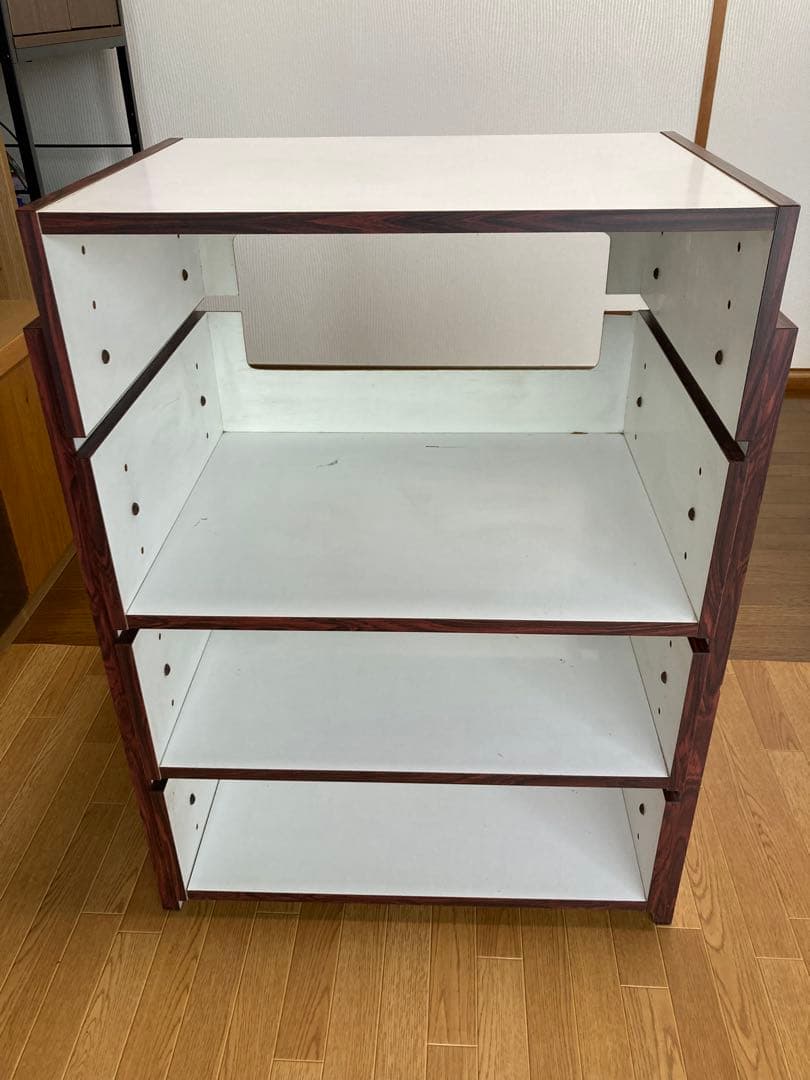 【重量級】オーディオラック ホワイトブラウン　レコード台