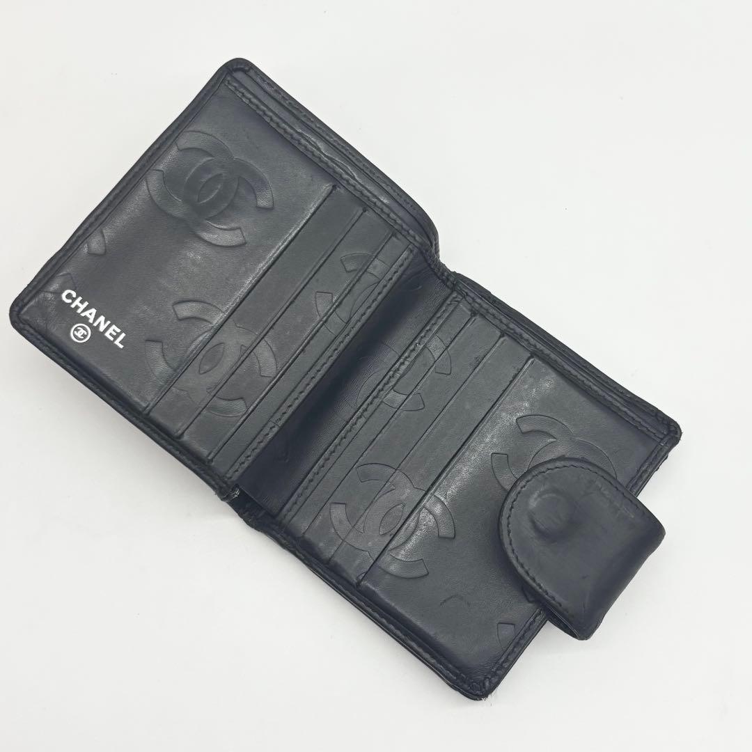 ✨超美品✨シャネル カンボンライン 二つ折財布 ガマ口 ココマーク ブラック
