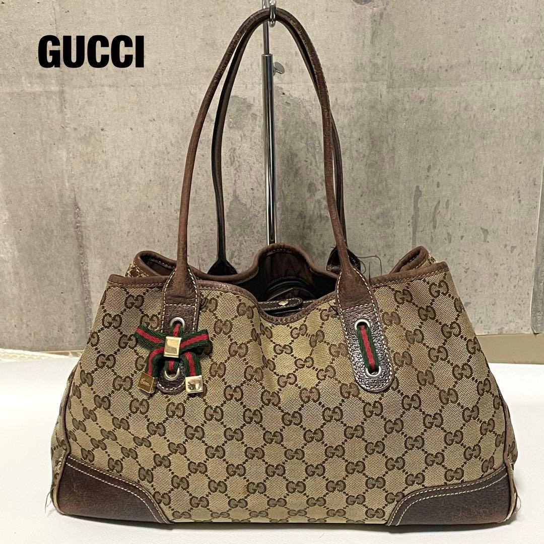 グッチ ハンドバッグ プリンシー シェリーライン GG柄 キャンバス バイカラー