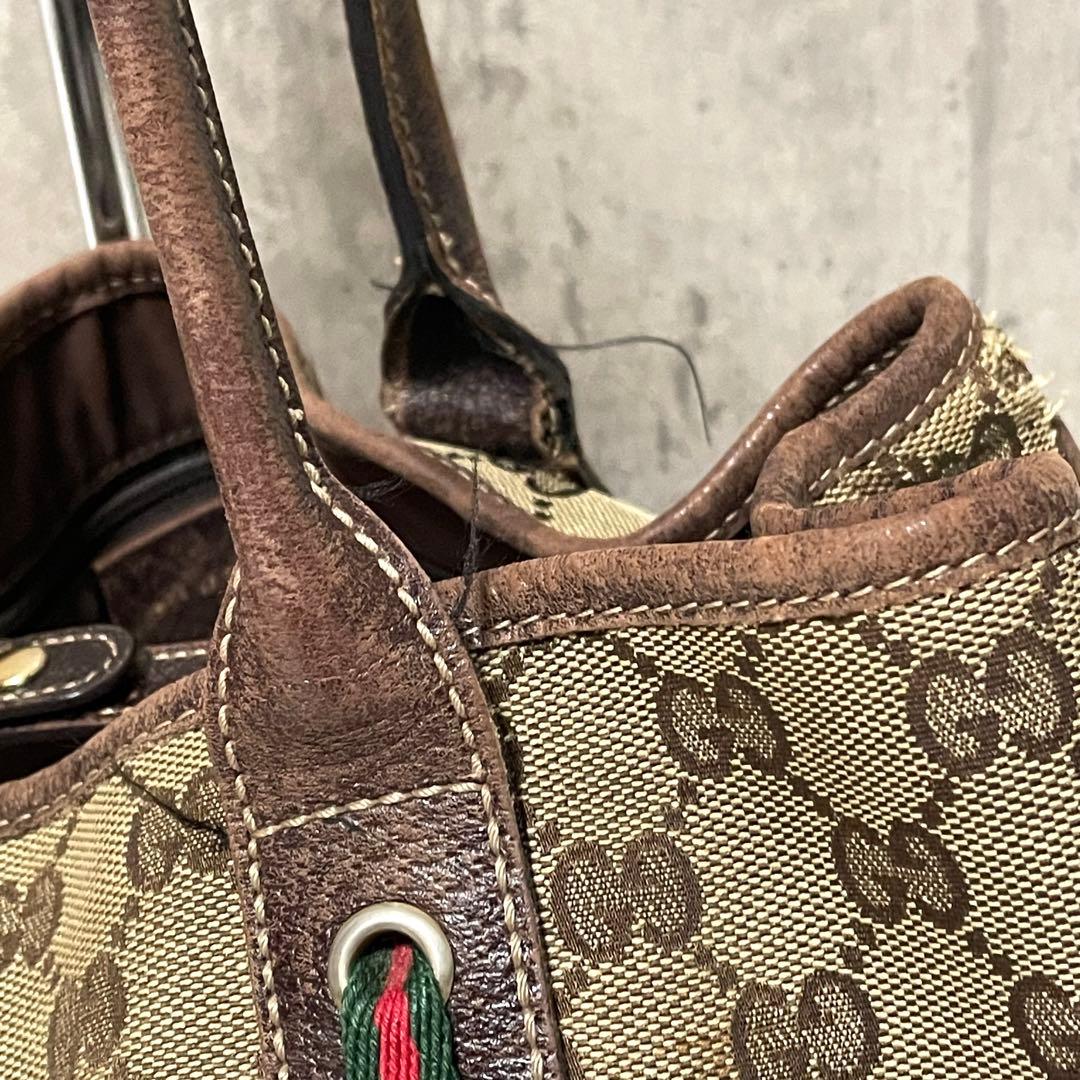 グッチ ハンドバッグ プリンシー シェリーライン GG柄 キャンバス バイカラー