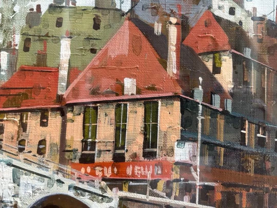 竹内敏彦『パリの街』油彩画 F4