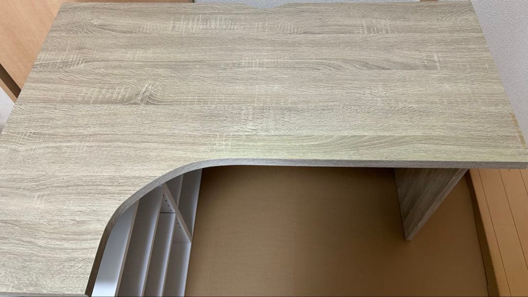 L字型デスク 合成木材 収納付き パソコンデスク