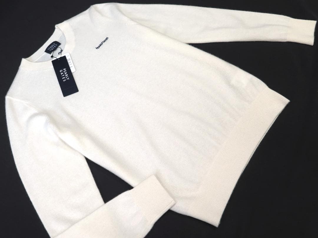 新品●パーリーゲイツ●フライングラビット ピュアカシミヤ　クルーネックセータ　L