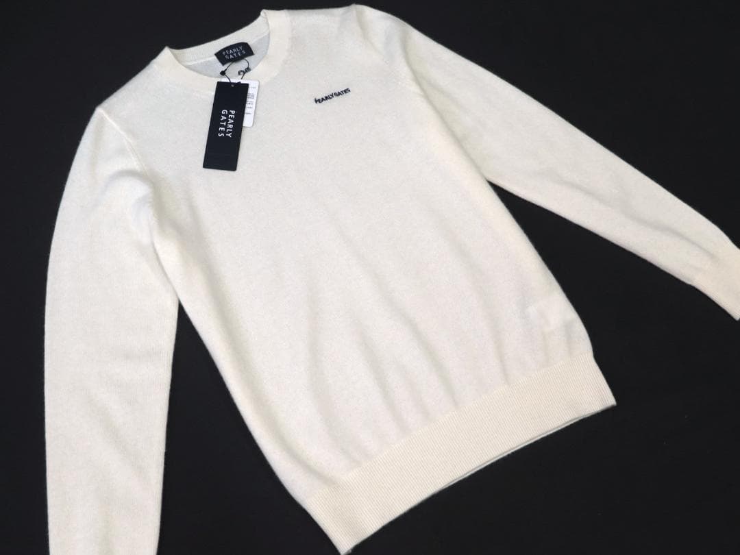 新品●パーリーゲイツ●フライングラビット ピュアカシミヤ　クルーネックセータ　L
