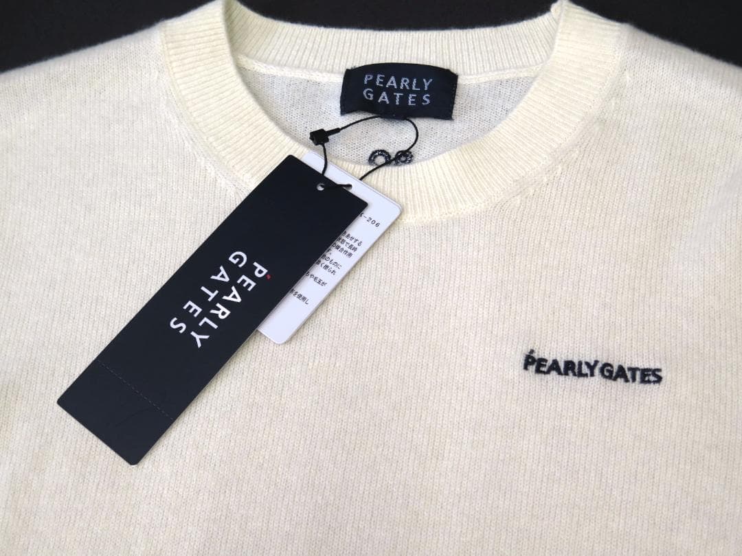 新品●パーリーゲイツ●フライングラビット ピュアカシミヤ　クルーネックセータ　L