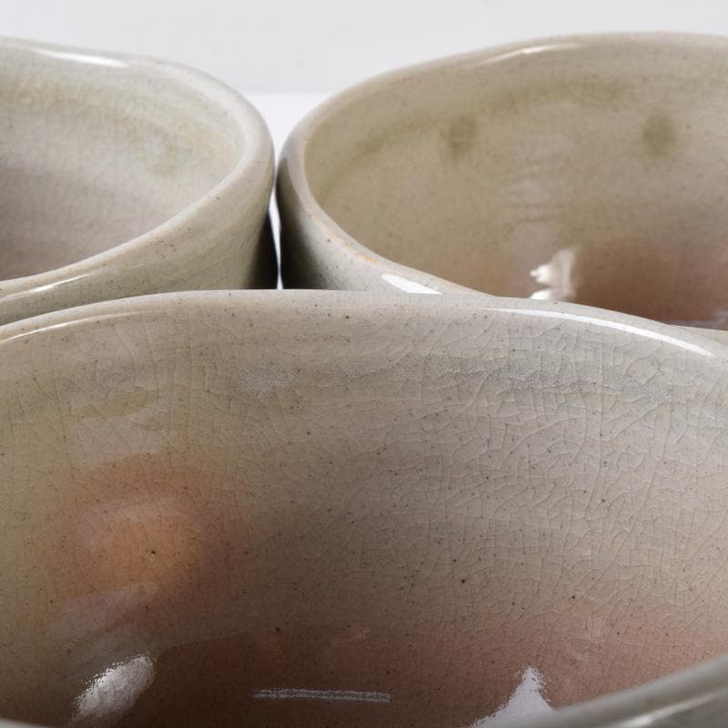 茶道具　萩焼　東光山窯　十一代大和松雁作　茶碗　五客　共布共箱　C　7614A