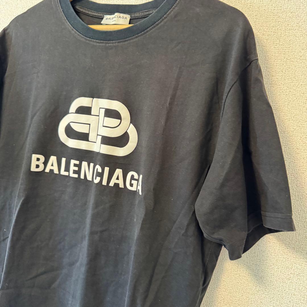 バレンシアガ　BBモードクルーネックロゴプリント　Tシャツ