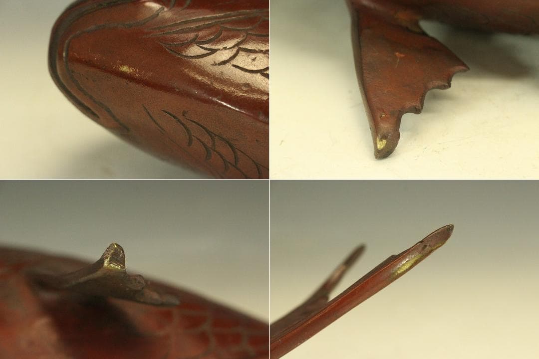 銅製 鯛 乗り 恵比寿 吉祥 縁起物 33cmx16cm 時代物(A193)
