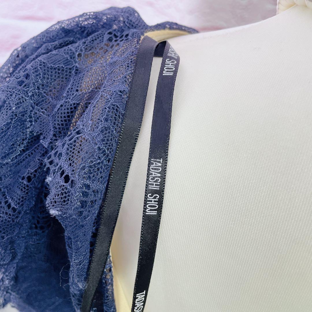 タダシショージ　マキシ丈ドレスワンピース　発表会　総レース　紺　4 イベント