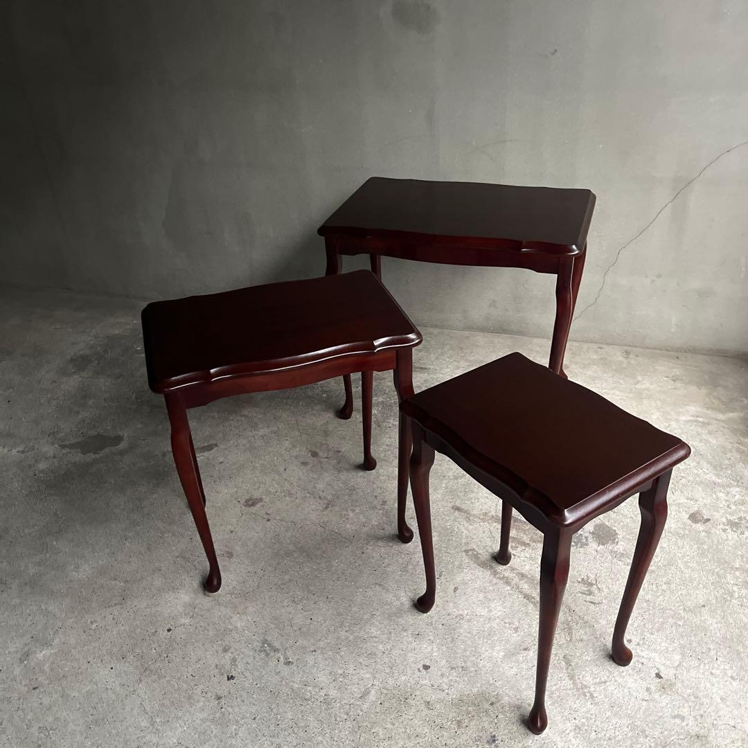 英国クラシック　猫脚　ネストテーブル オールドヴィンテージ