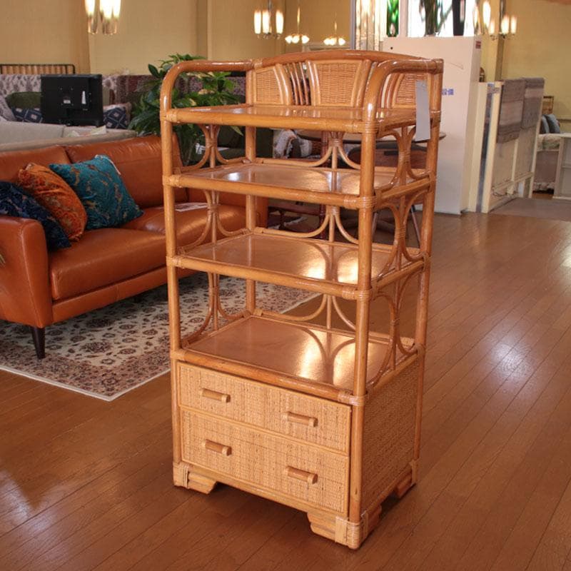 ラタン製ラック オープンラック 籐家具 棚 ナチュラル 214-1333