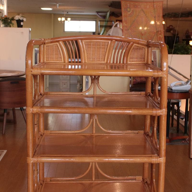 ラタン製ラック オープンラック 籐家具 棚 ナチュラル 214-1333