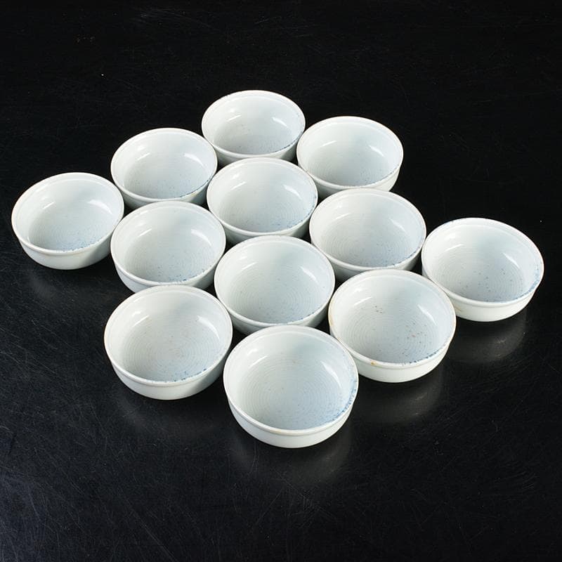 和食器　染付　吹墨文小皿　十二客　書付箱　V　R7437