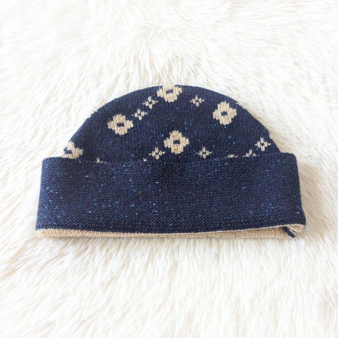 ✨希少✨ ルイヴィトン モノグラム 総柄 ロゴ　ニットキャップ カシミヤ