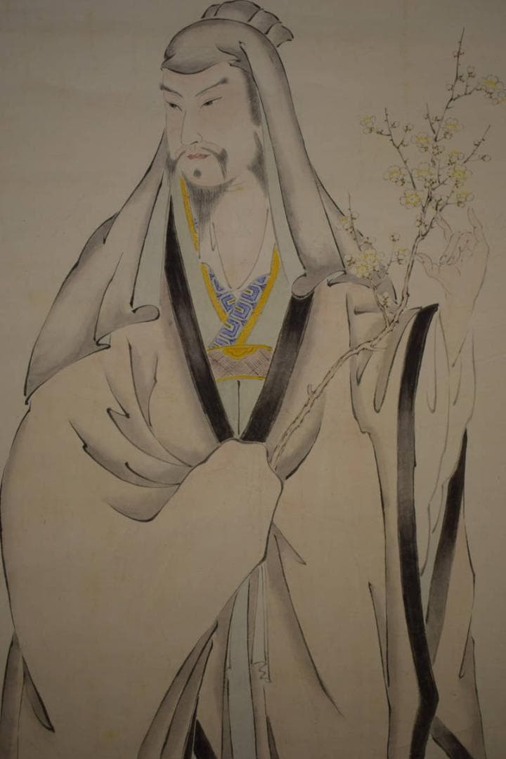 不詳/作者不詳/人物図/中国画/韓国画/布袋屋掛軸HI-873