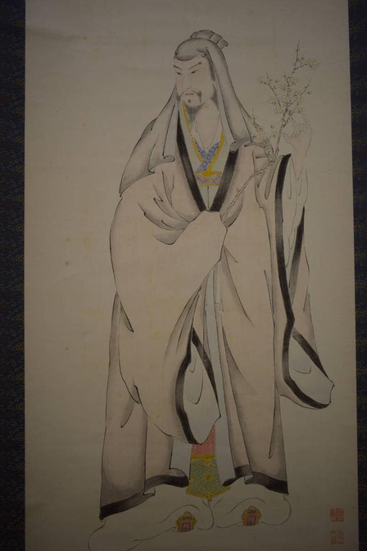 不詳/作者不詳/人物図/中国画/韓国画/布袋屋掛軸HI-873