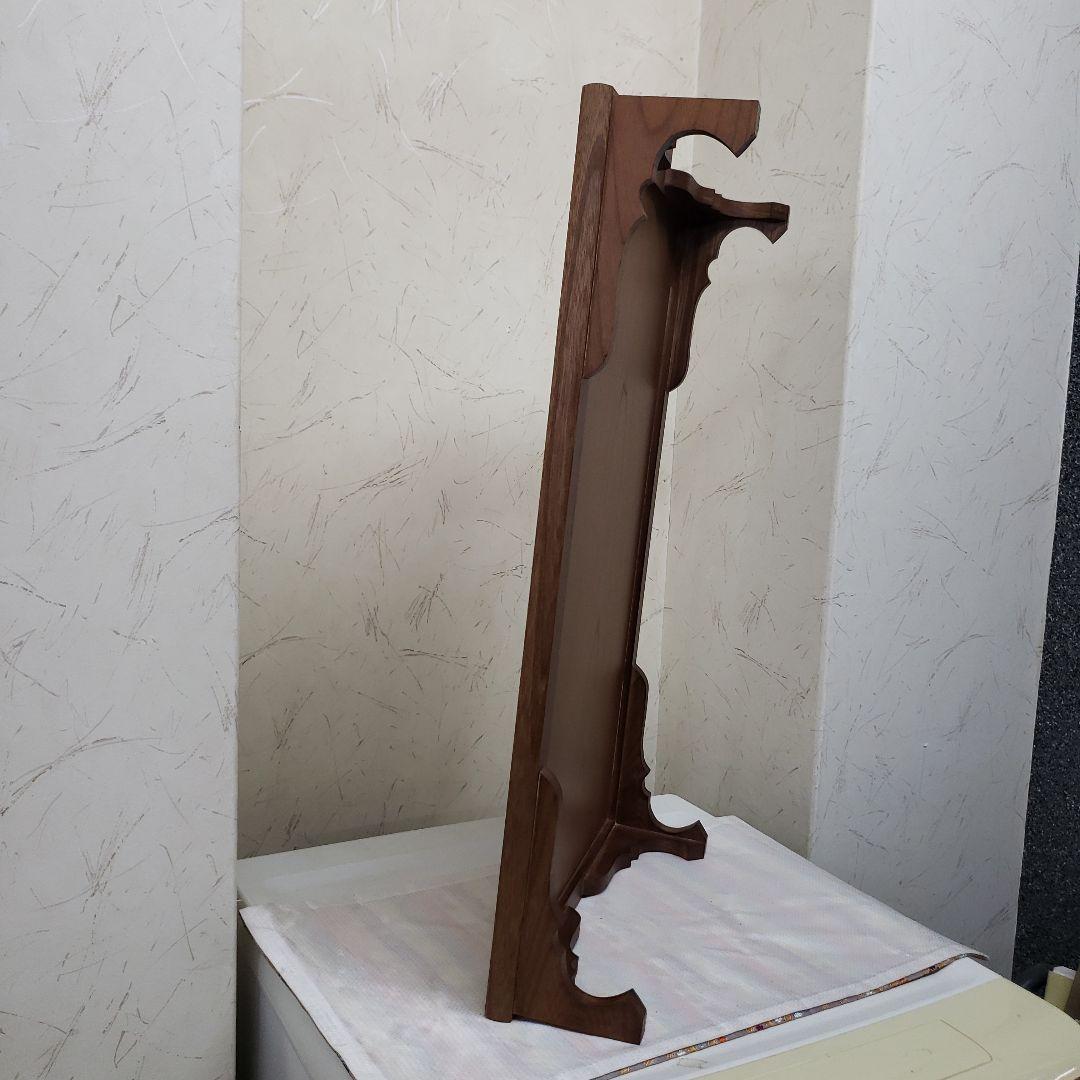 蔵出し特価　本欅無垢材　花台　艶消し ５９×３５×１０cm