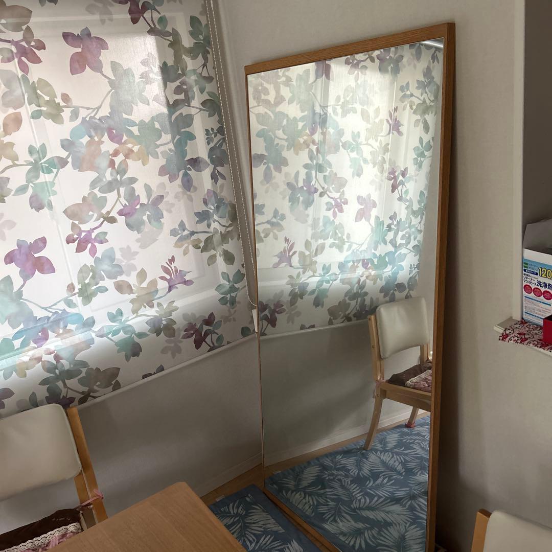 特大鏡　巨大全身姿見　洗面台店鏡玄関鏡立掛けミラー 大型立掛け式天然木フレーム