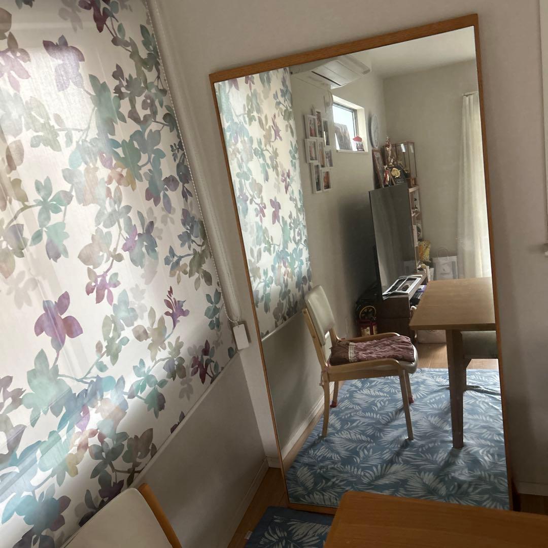 特大鏡　巨大全身姿見　洗面台店鏡玄関鏡立掛けミラー 大型立掛け式天然木フレーム